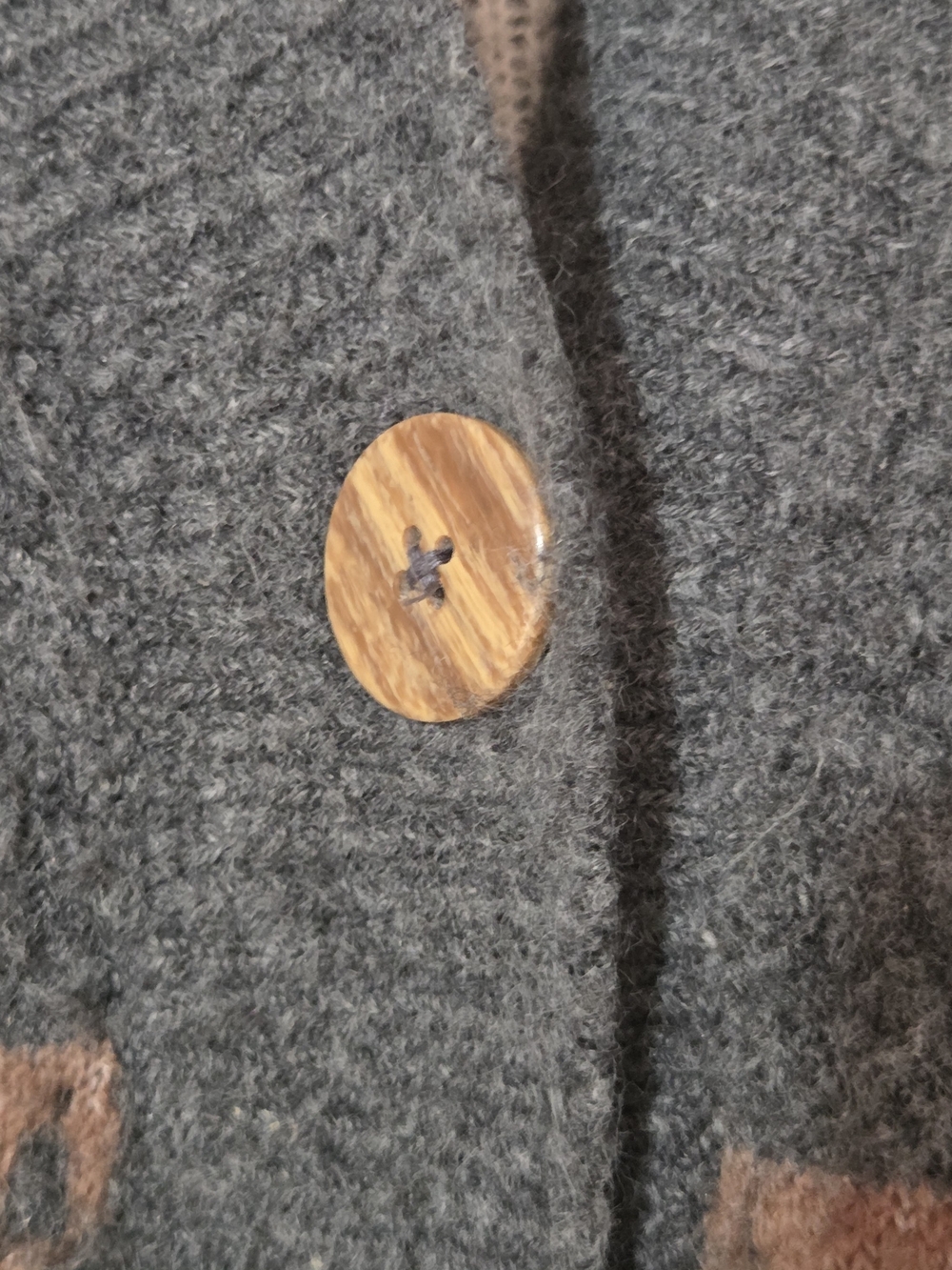 Cozy Fair Isle Reindeer Cardigan Button Down Cabincore Nordic Winter Sz L/XL - Picture 7 of 7